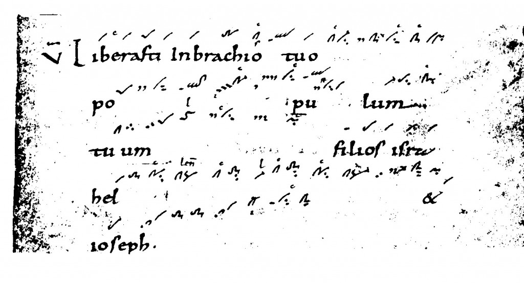 Vers uit het Graduale Tupesaat, zoals in het handschrift van Sankt-Gallen…